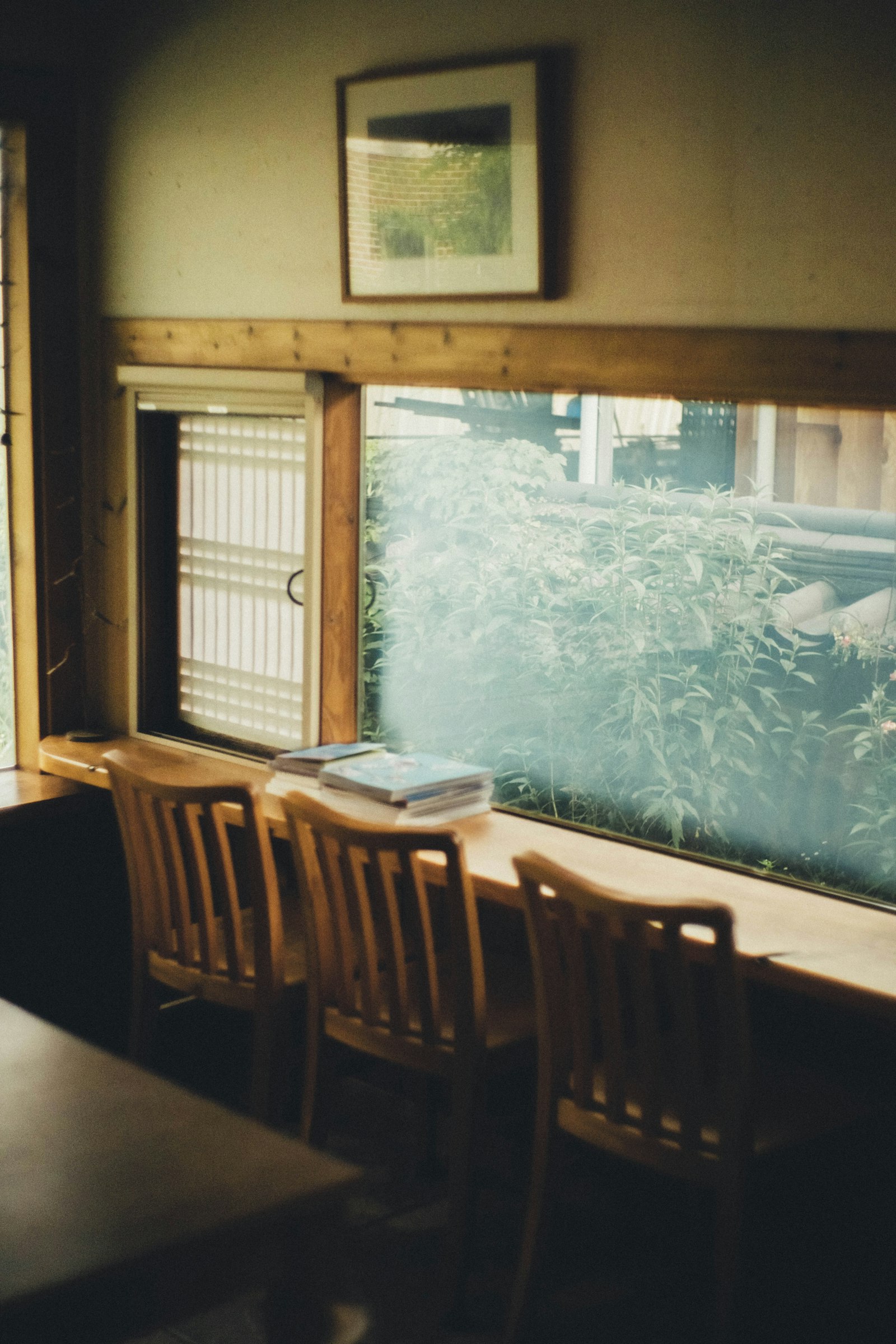 Window seat with books