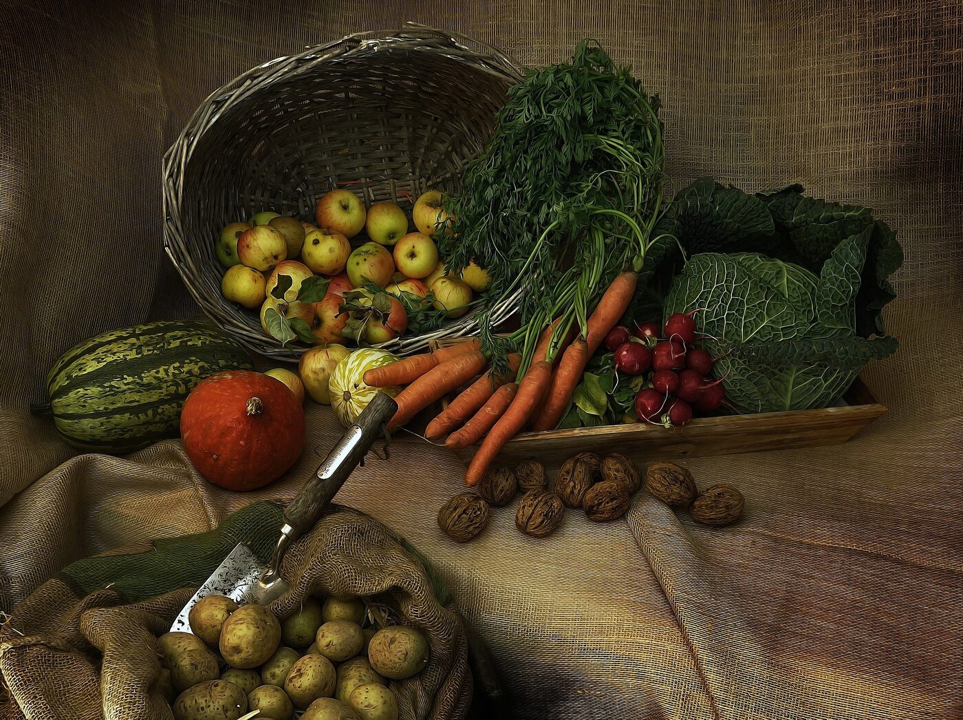 A basket of fresh mixed vegetables from Nika Farms