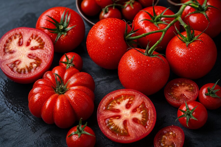 Fresh ripe tomatoes grown by Nika Farms